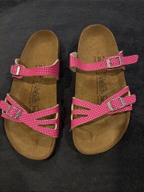 Women's Pink Polka Dot Adjustable Strappy Sandals birki’s Birkenstocks BRAND NEW